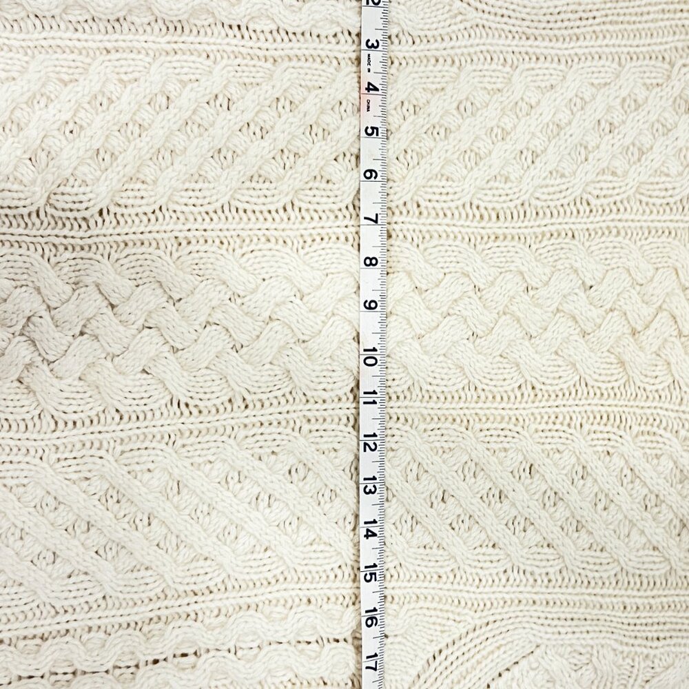 Pure Cashmere Fisherman's Cable Knit Sweater SZ L - Picture 14 of 16